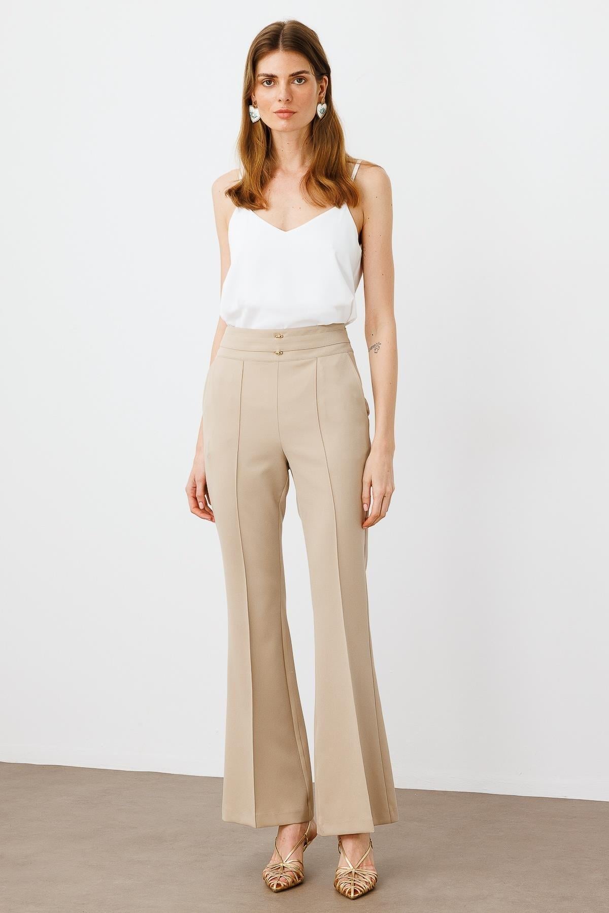 MODAİLGİ İSPANYOL PAÇA PANTOLON 04658 TAŞ