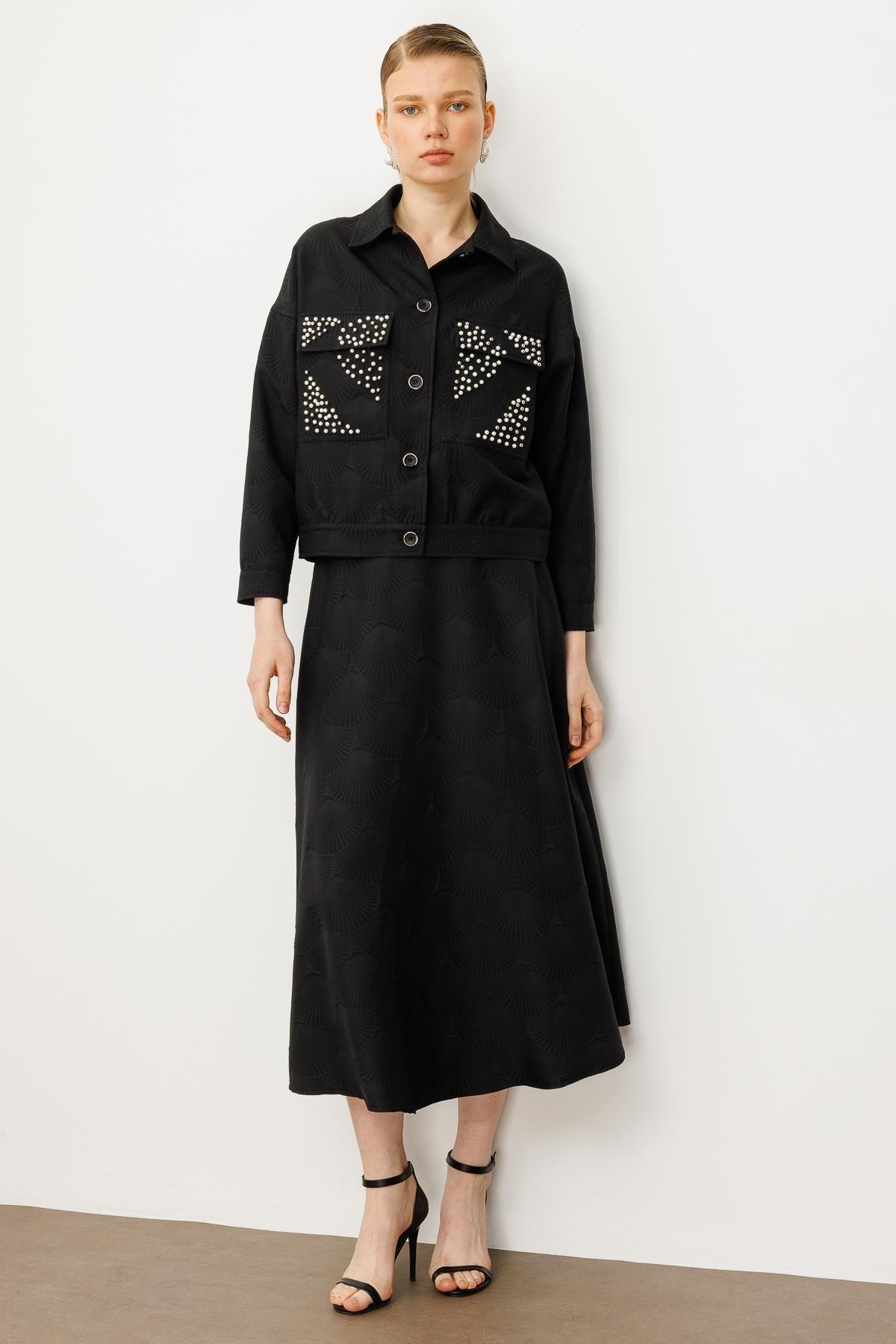 MODAİLGİ Oversize Kısa Mont 75208 Siyah