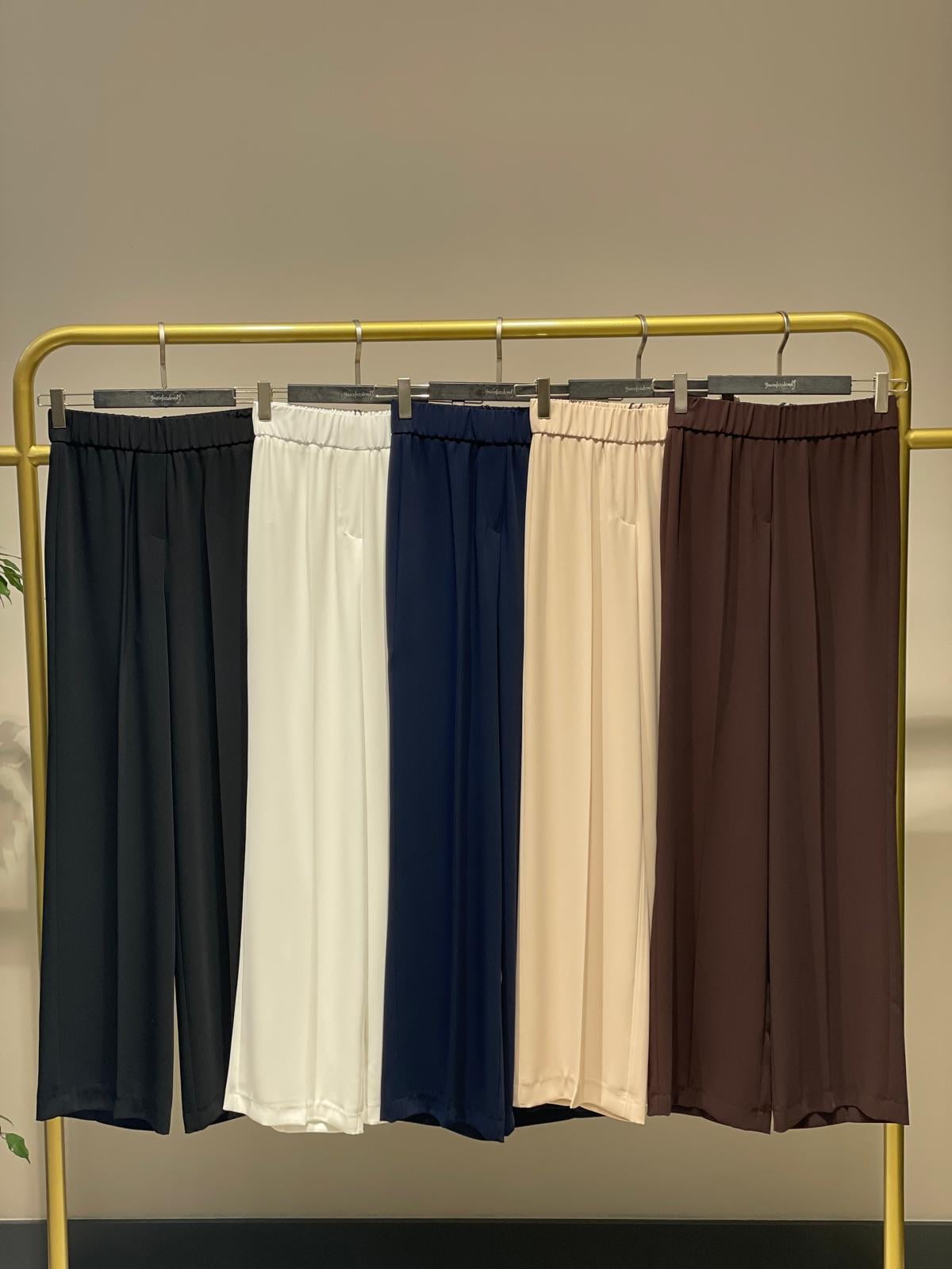 YUSUF ÖZDEMİR LASTİKLİ BOL PAÇA PANTOLON 1395 Ekru