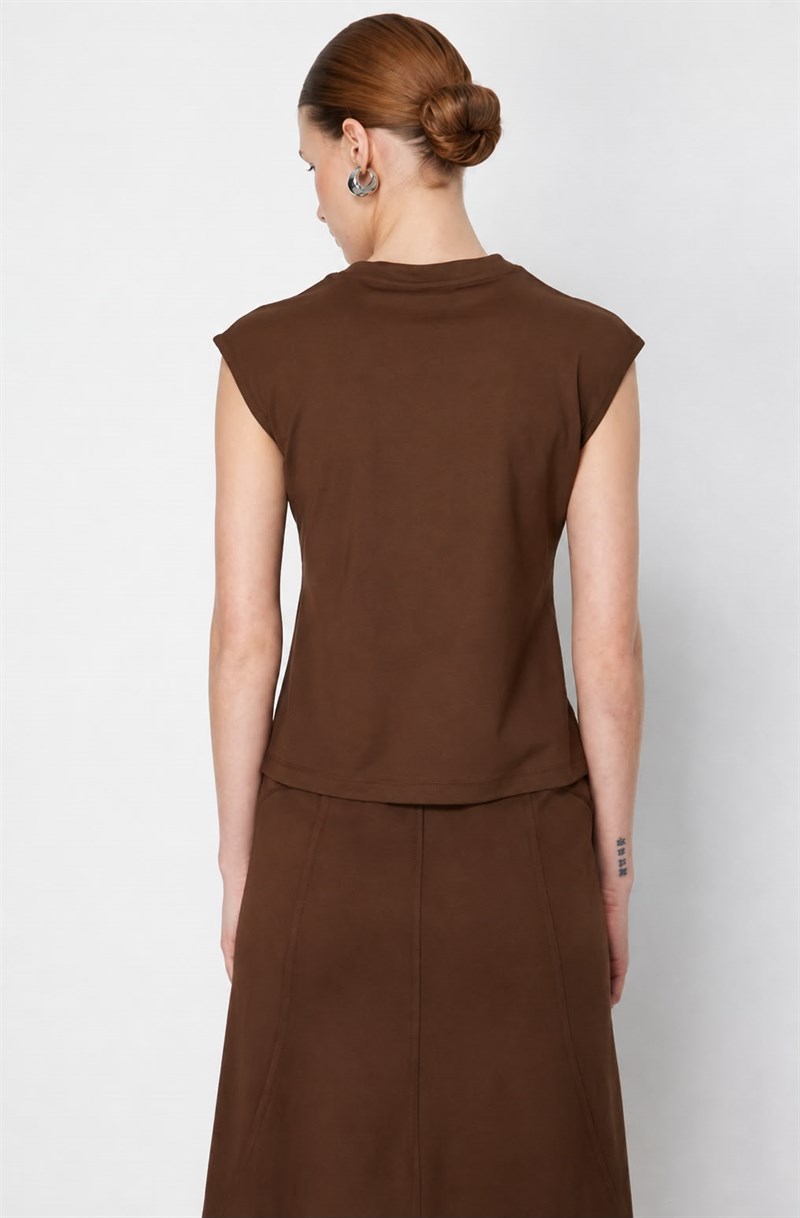 ON FASHION KOLSUZ BLUZ 71431 Kahve