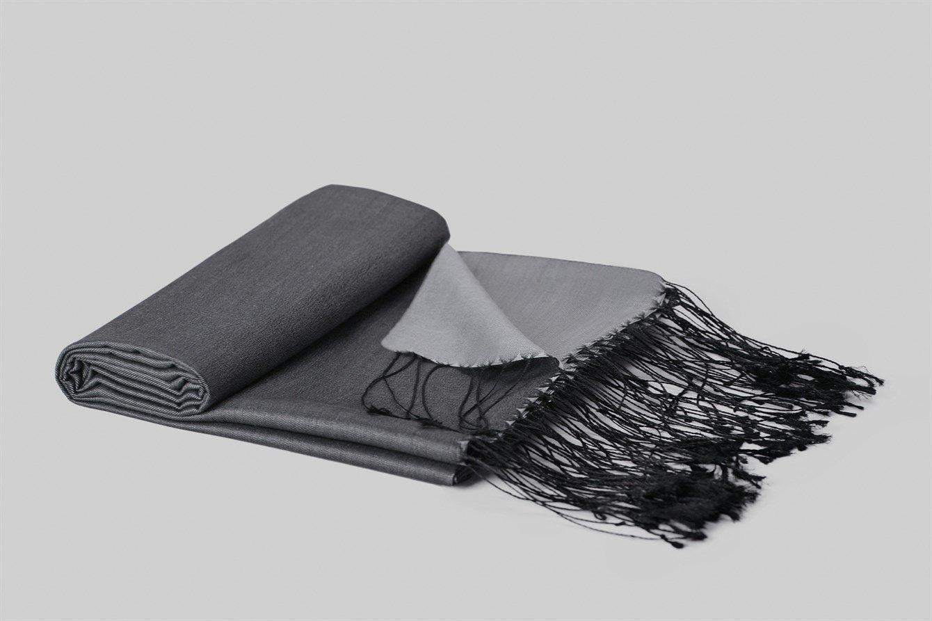 ARMANDA İPEK ŞAL 3011 Siyah-Gri