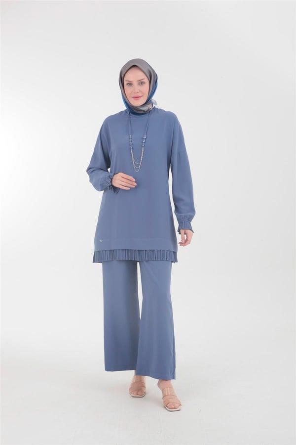 ARMİNE TREND 23YT612 TAKIM GRİ MAVİ