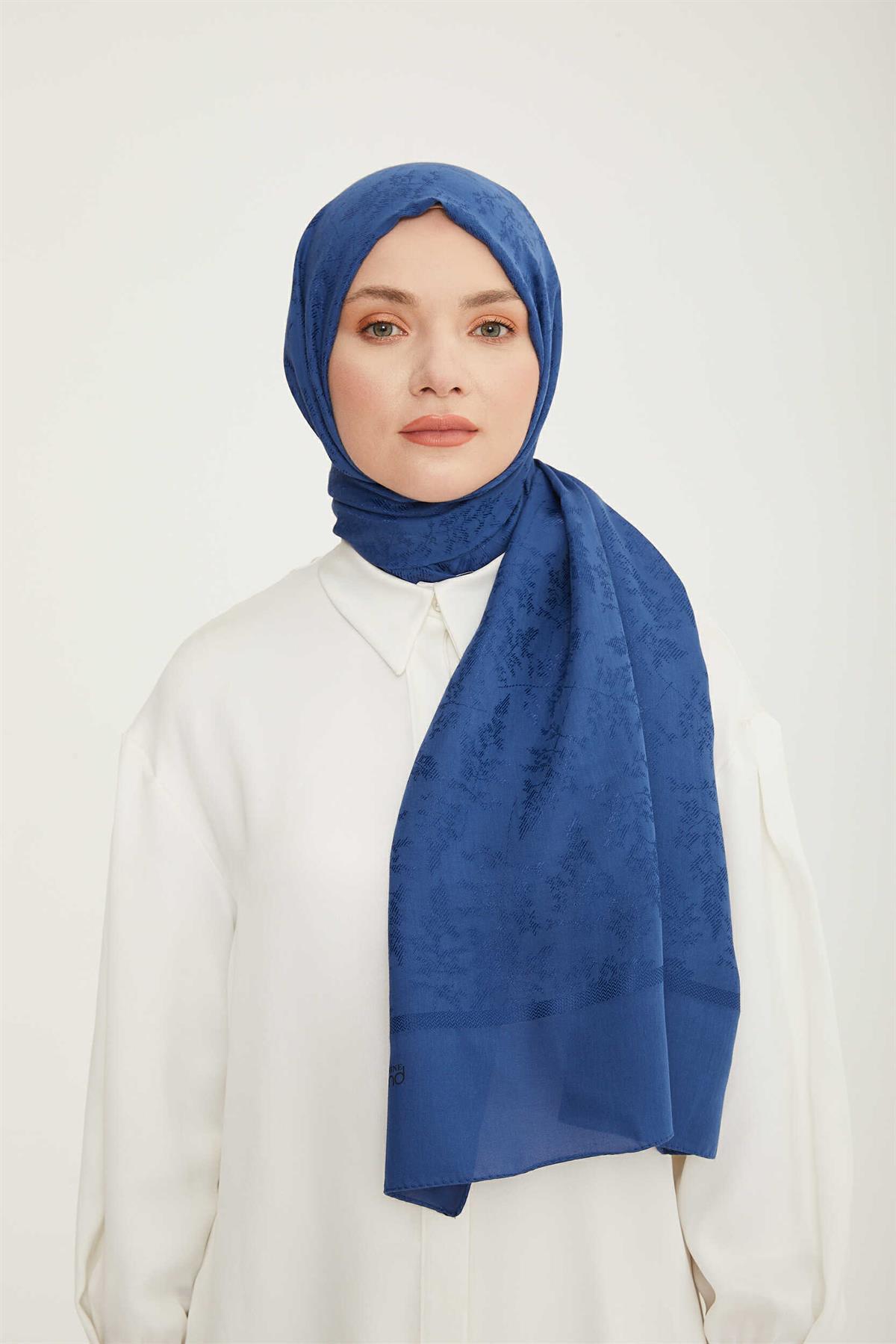 ARMİNE TREND HAZAN ŞAL-2  2023 Mavi