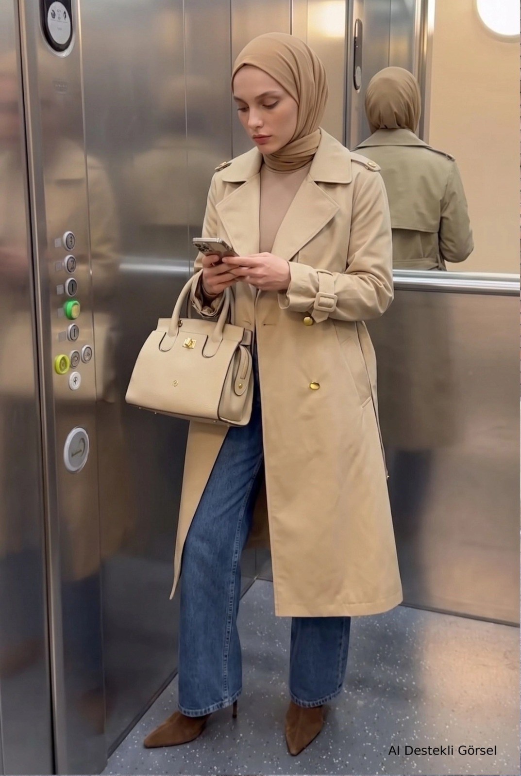 ARMİNE TREND KAP 26KT727 KOYU BEJ