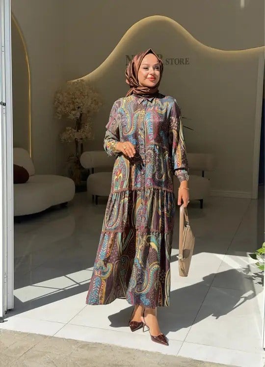 GHİSA BAYAN ELBİSE 4490 KAHVE