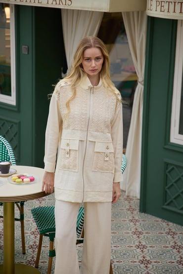 MARWA TAŞLI ŞERİTLİ TAKIM MA24.19 Bej