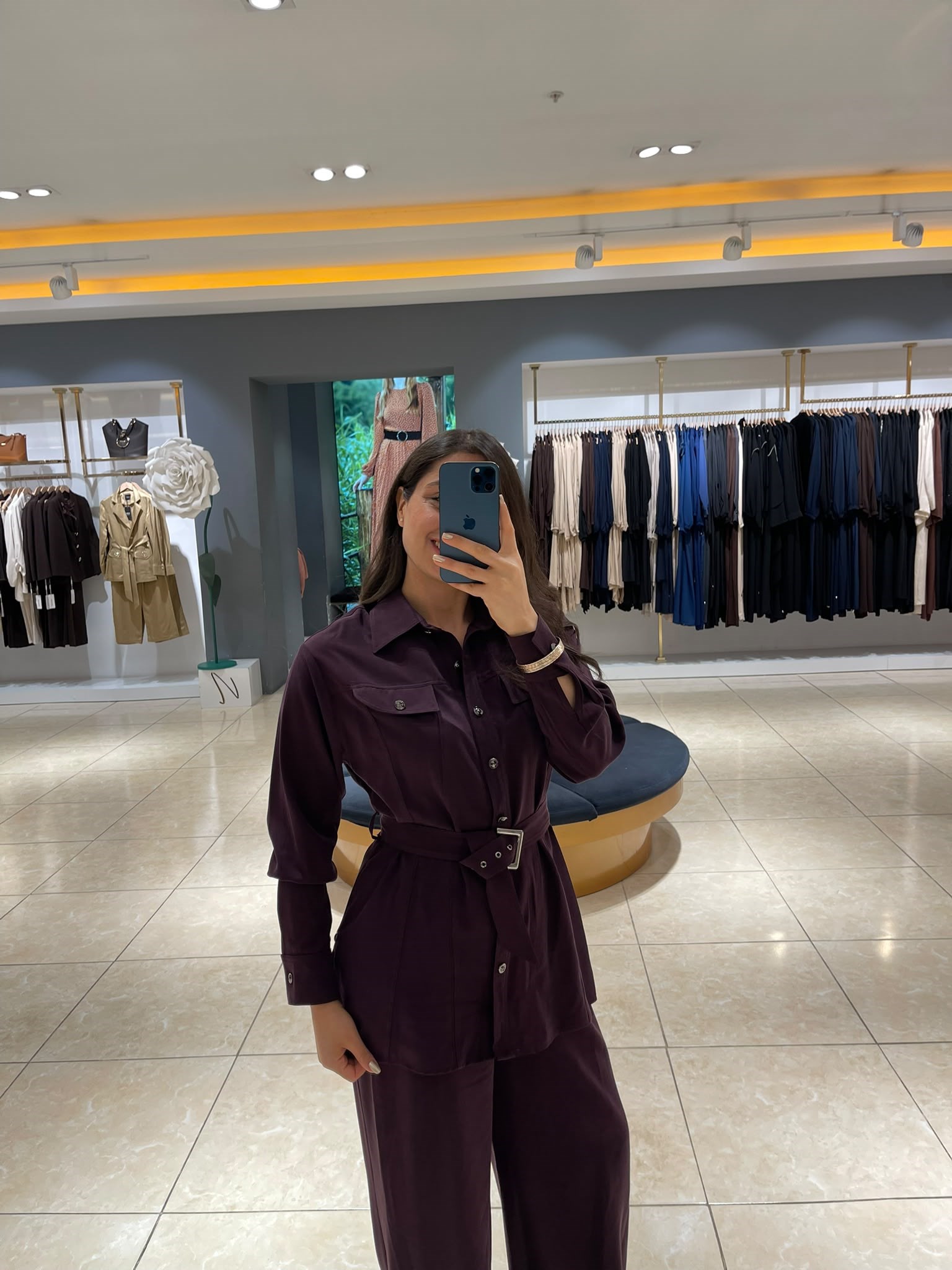 MODA İLGİ Pileli Geniş Paça Pantolon 40186 MÜRDÜM
