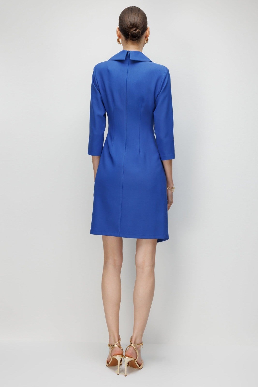 MODA İLGİ Truvakar Kol Kısa Elbise 60046 Mavi