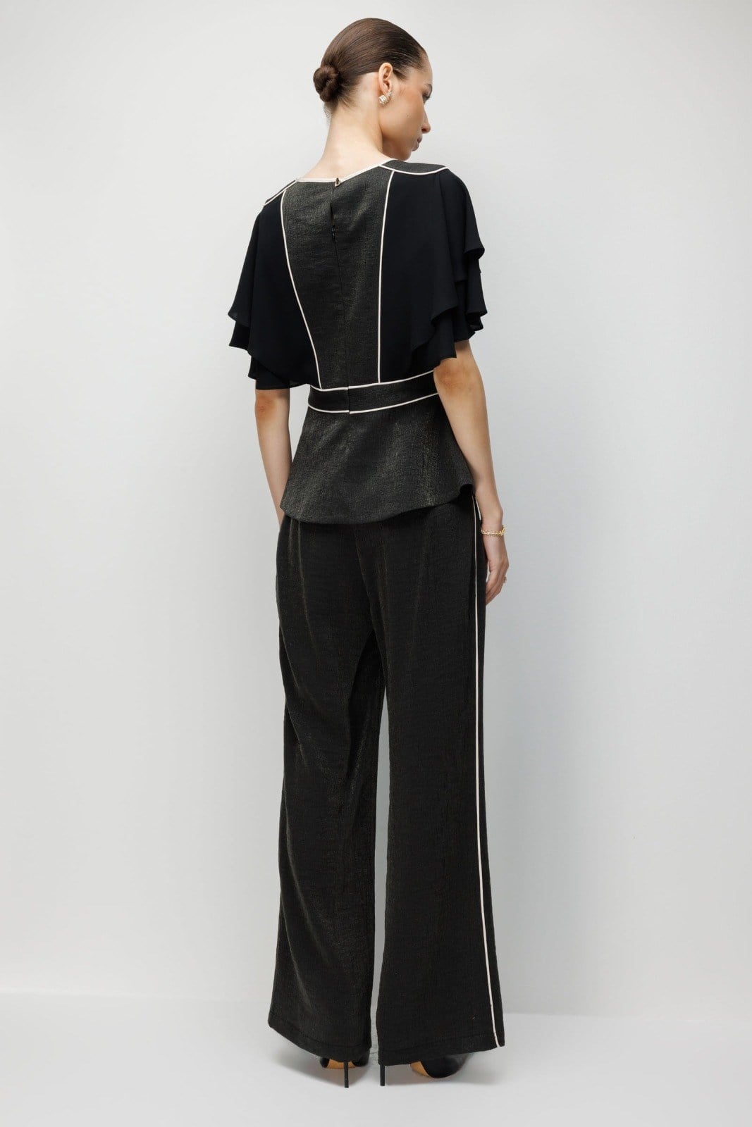 MODA İLGİ Volan Kollu Bluz 10099 Siyah