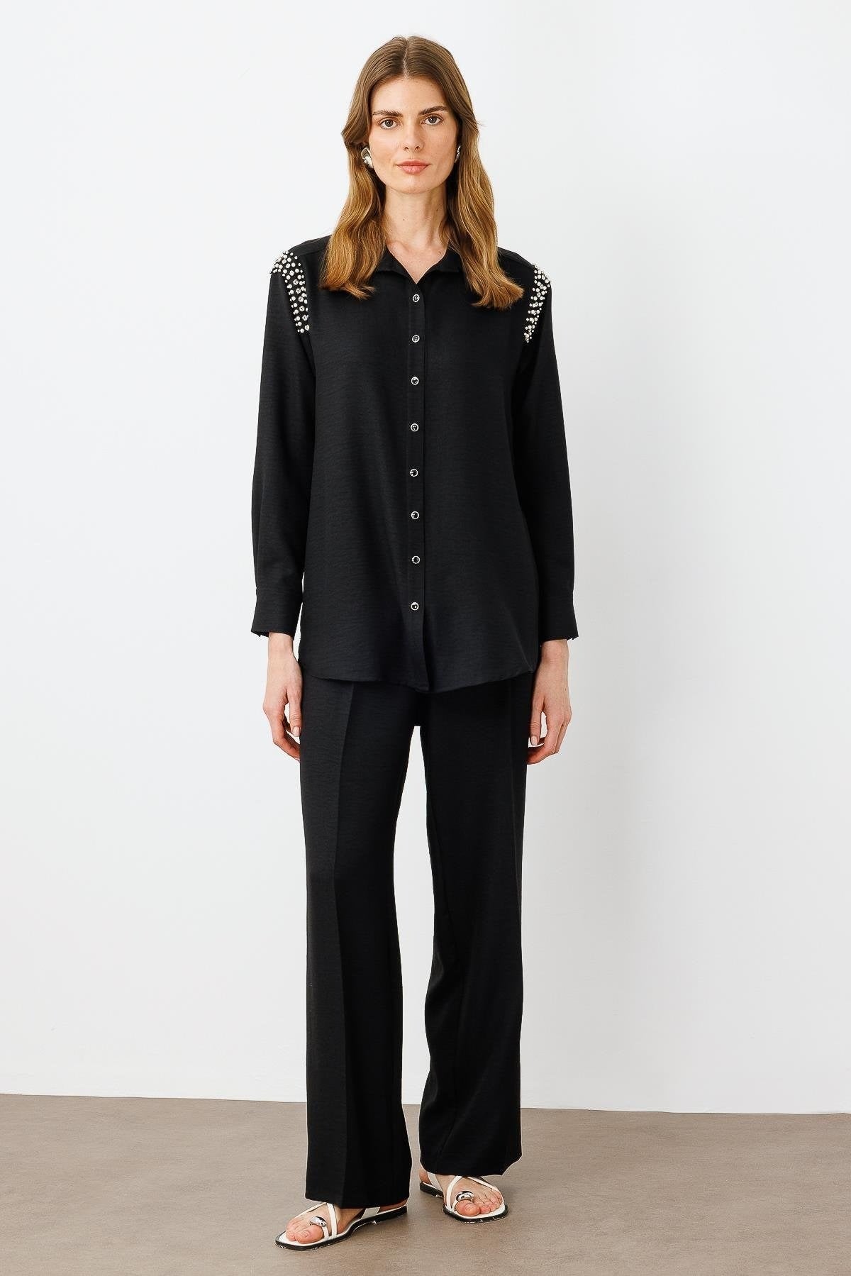 MODAİLGİ Rahat Kesim Gömlek 01556 Siyah