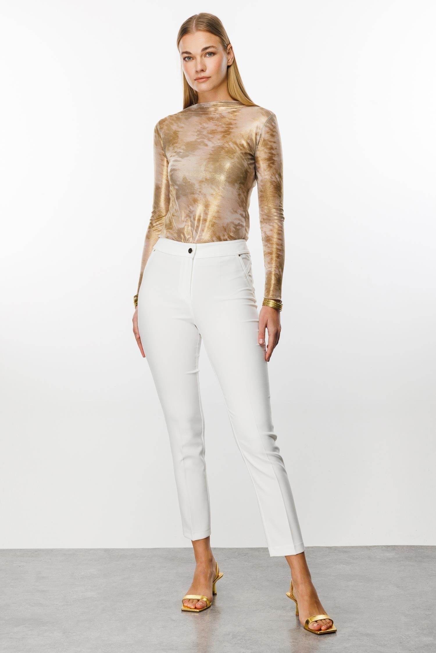 MODAİLGİ YAN CEP DAR PAÇA PANTOLON 04515 Ekru