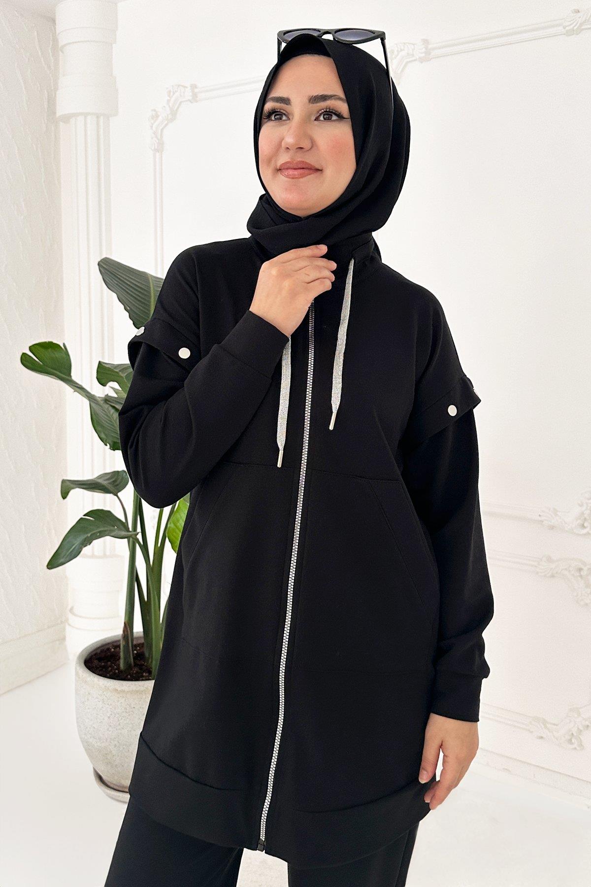 MOODBASİC ÇITÇIT DETAYLI TAKIM MM24.0239 Siyah