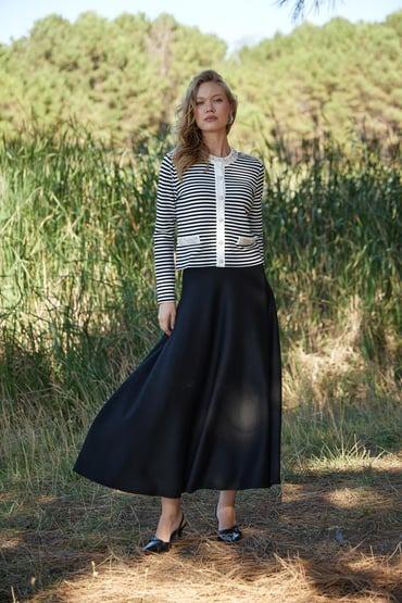 MOODBASİC ÇİZGİLİ TİRKO TAKIM 24.701 Siyah