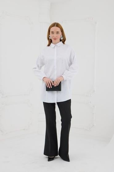 MOODBASİC KESME TAŞLI GÖMLEK MB11.208 Ekru