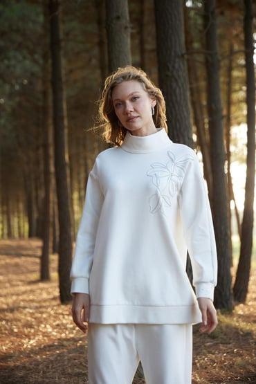 MOODBASİC NAKIŞ DETAYLI TAKIM MB24.704 Ekru