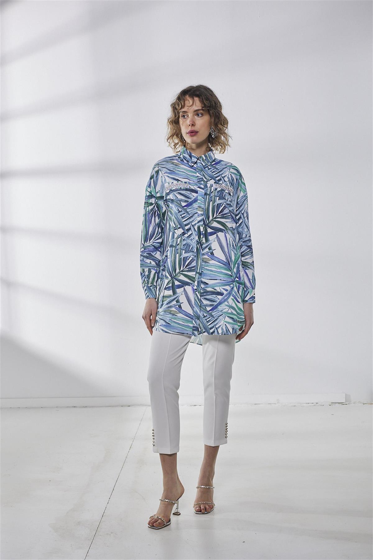 MOODBASİC YAPRAK DESENLİ TAKIM MB24.505 Yeşil