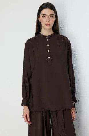 ON FASHION BLUZ 72355 KAHVE