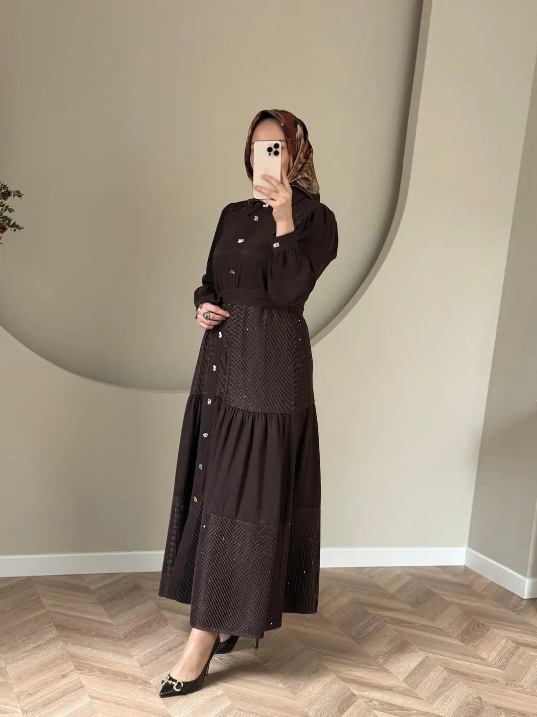 OTTO DESİGEN TENCEL ELBİSE 5403 Kahve