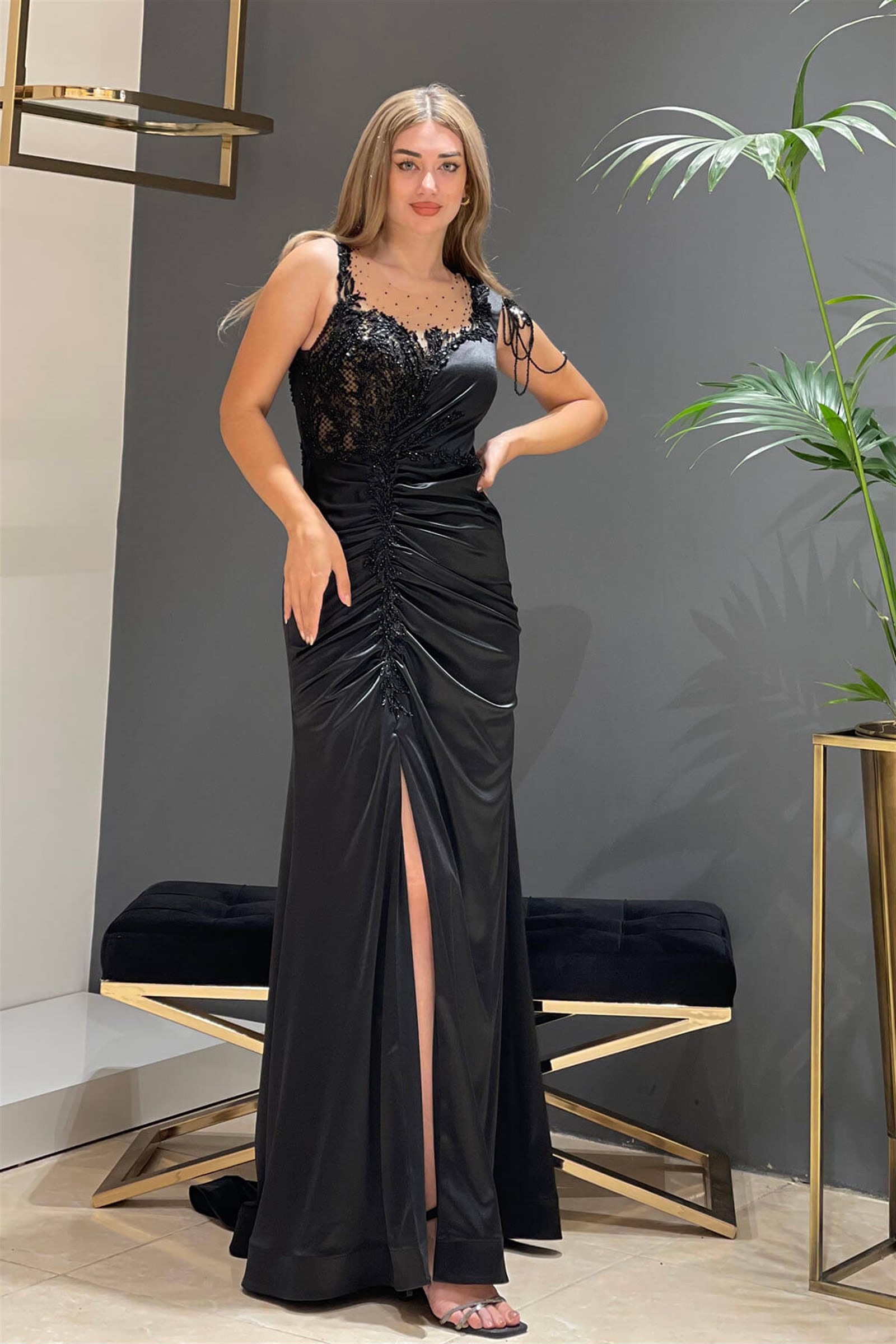 Nuremonline.com - Saygın Bayan Abiye Elbise 422 Siyah