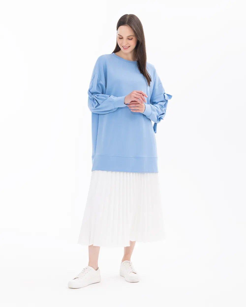 SCL AKSESUARLI SWEATSHIRT -501005 Mavi
