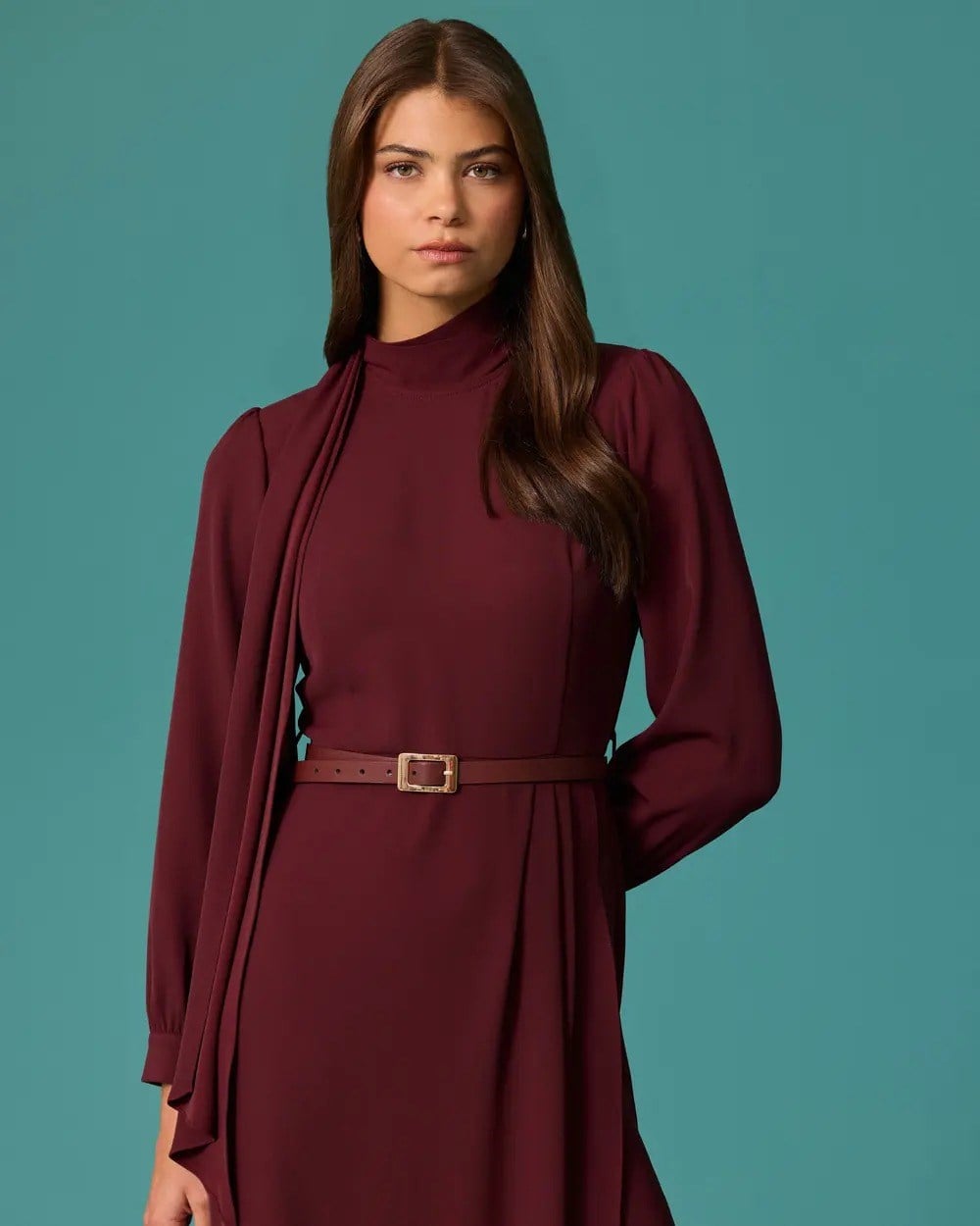SCL Elbise  - 10002621311011 Bordo