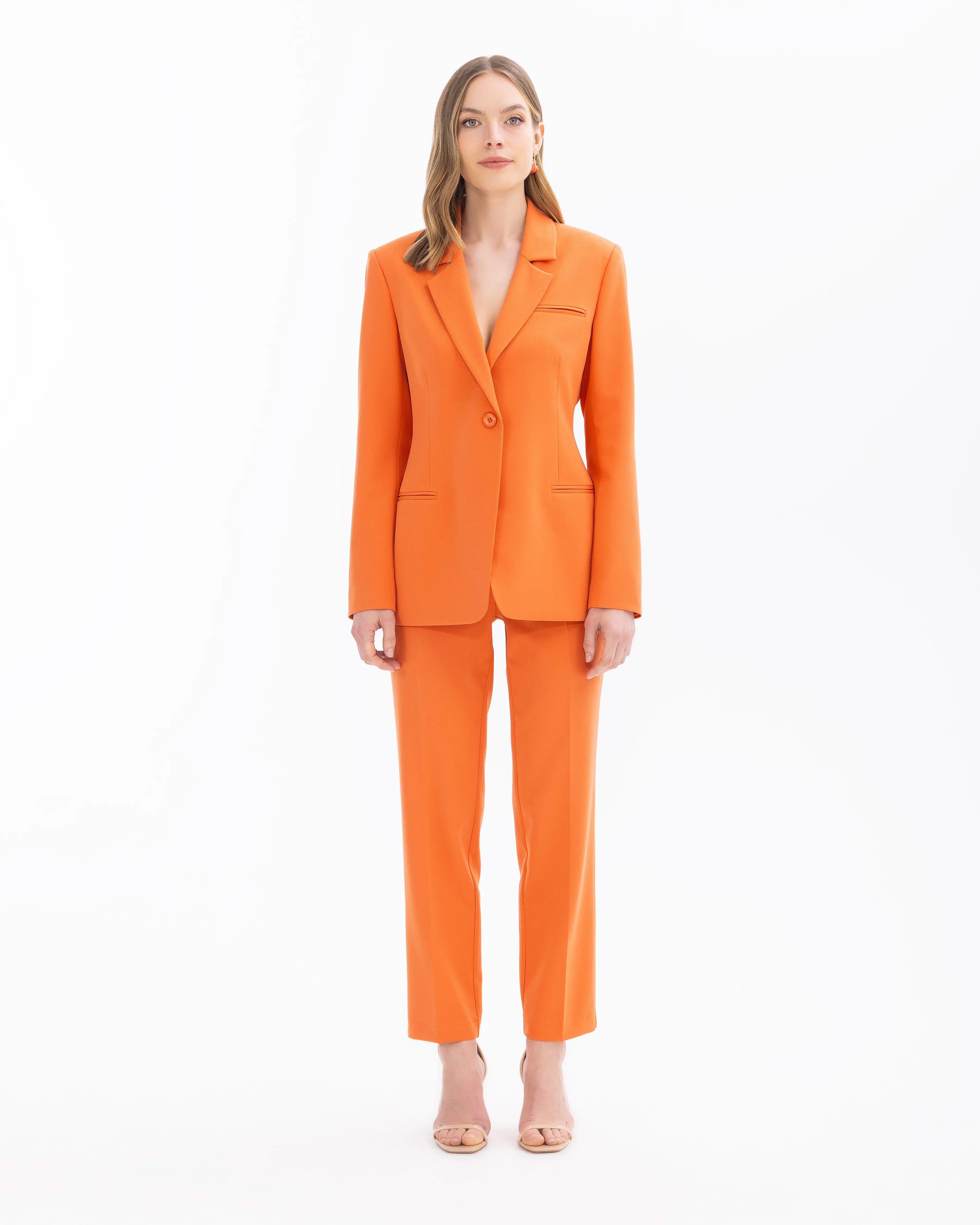 SEÇİL KLASİK PANTOLON -001021 Turuncu