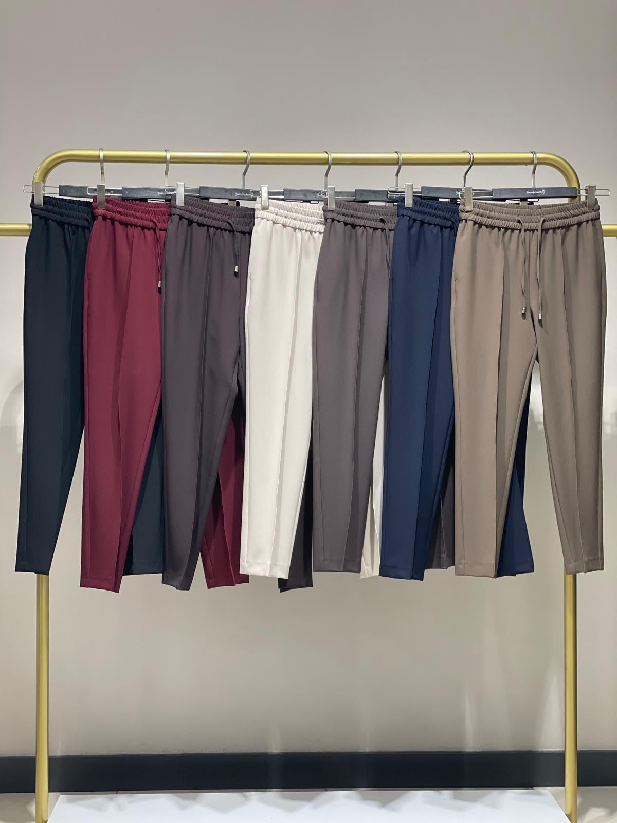 YUSUF ÖZDEMİR BELİ LASTİKLİ PANTOLON 1360 Ekru