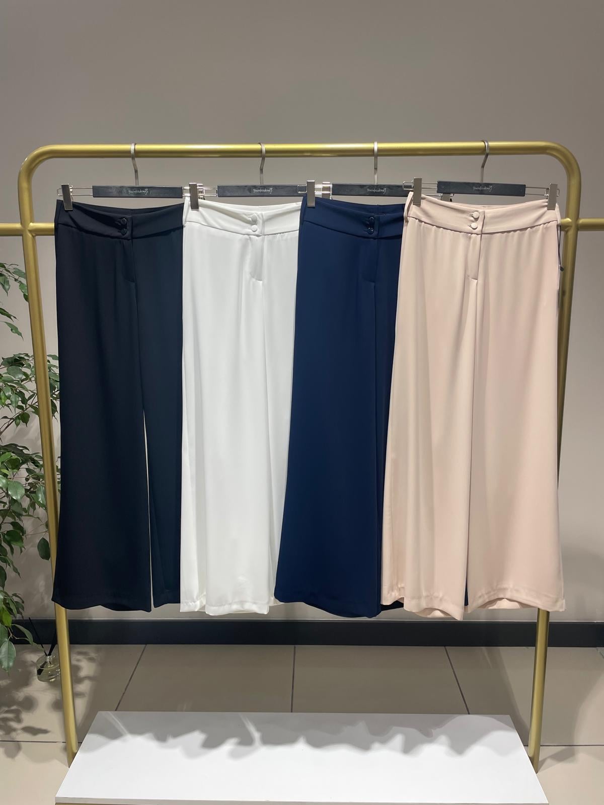 YUSUF ÖZDEMİR BOL PAÇA PANTOLON 1109 BEYAZ