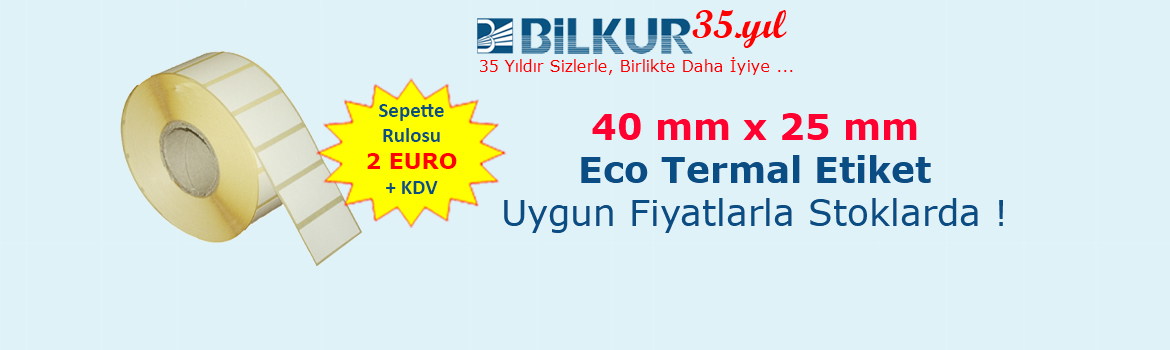 40 mm x 25 mm Eco Termal Etiket