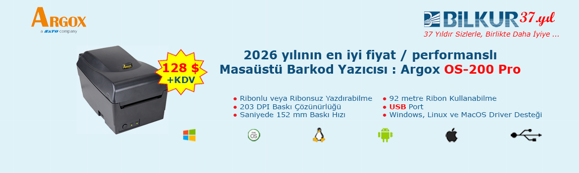  Argox Masaüstü Barkod Yazıcı : OS-200 Pro