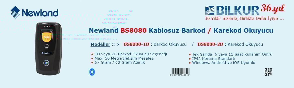 Newland BS8080 Kablosuz Barkod / Karekod Okuyucu