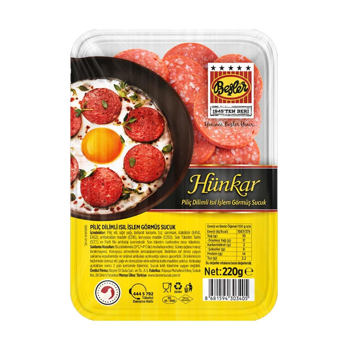 Beşler Hünkar Dilimli Sucuk 220 gr5503262