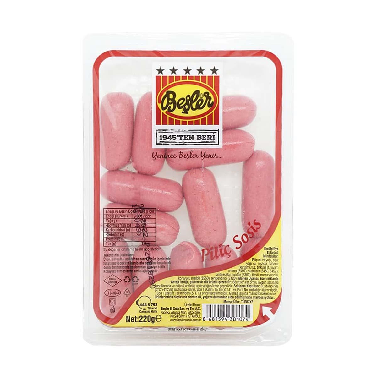 BEŞLER KOKTEYL PİLİÇ SOSİS 220 GR5503468