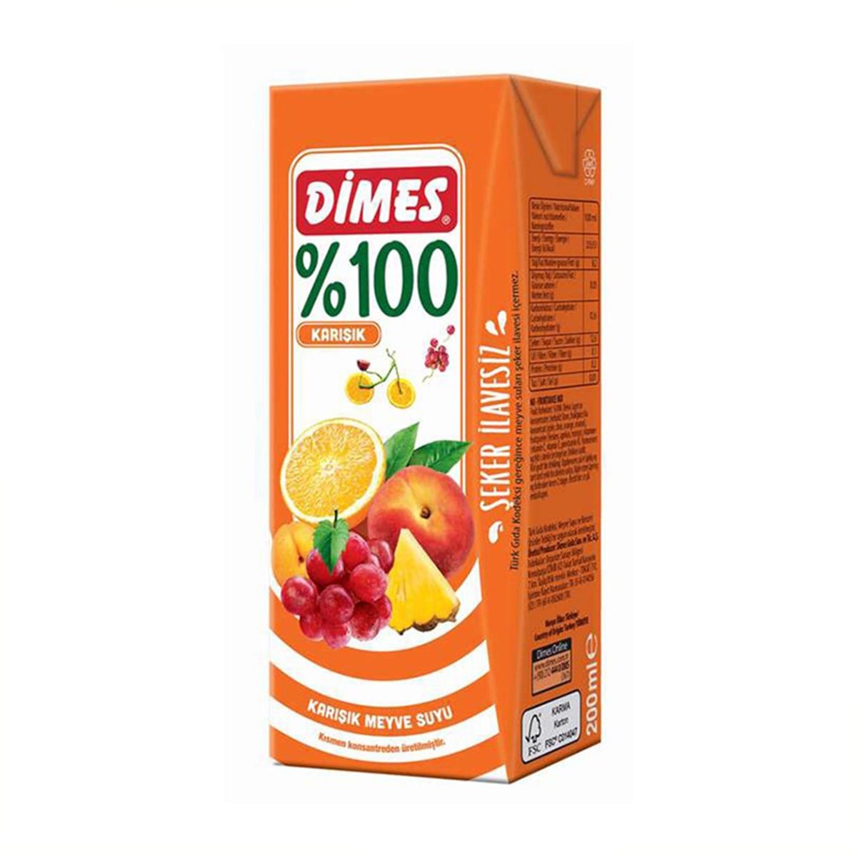 Dimes Meyve Suyu Karışık 200 mlGazsız İçecekler