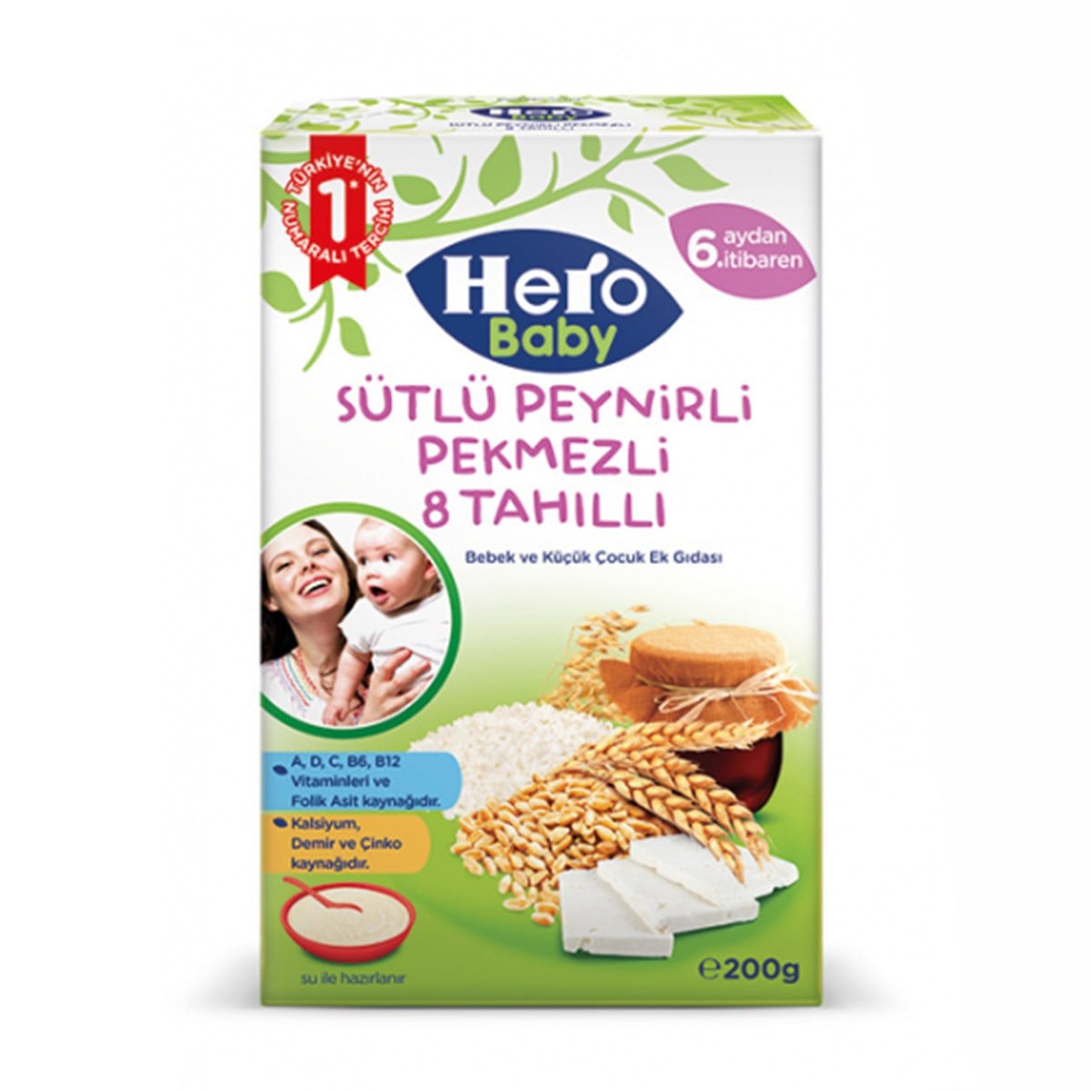 HERO BABY 200 GRSÜTLÜ PEYNİR.PEKMEZ.8 TAHIL.