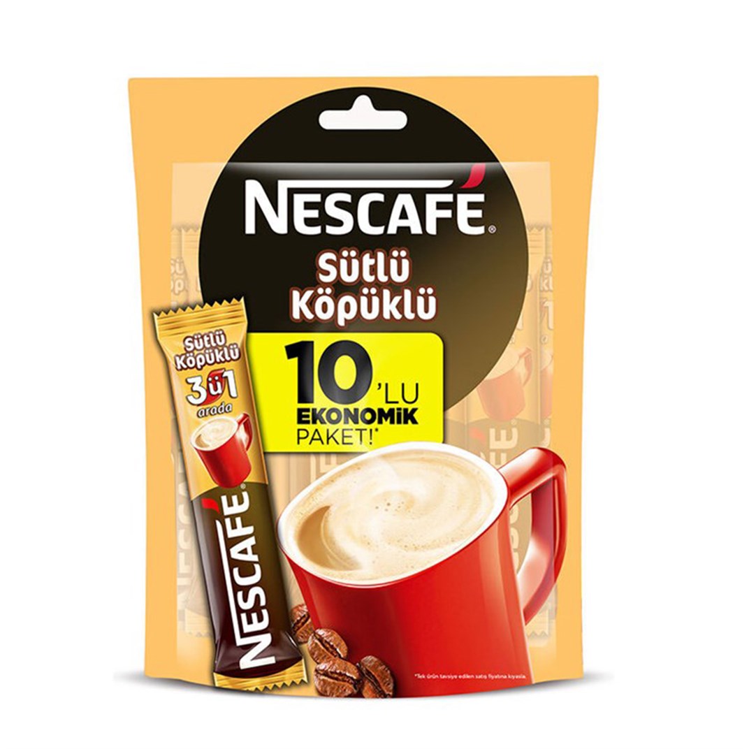 Nescafe 3 ü 1 Arada Sütlü Köpüklü 10 lu 180 GrÇay, Kahve
