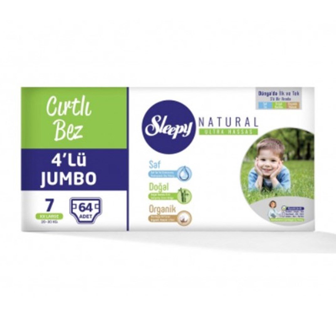 Slepy Naturel Bebek Bezi 4lüJumbo XxLrg no 7- 64lüBebek Bezi