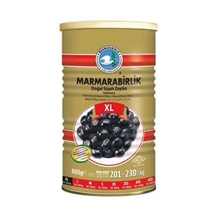 Marmarabirlik Mega Siyah Zeytin Teneke 800 grZeytin