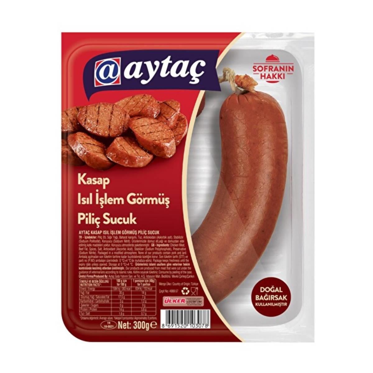 Aytaç Isıl İşlem Piliç Kasap Sucuk 300 Gr5503595