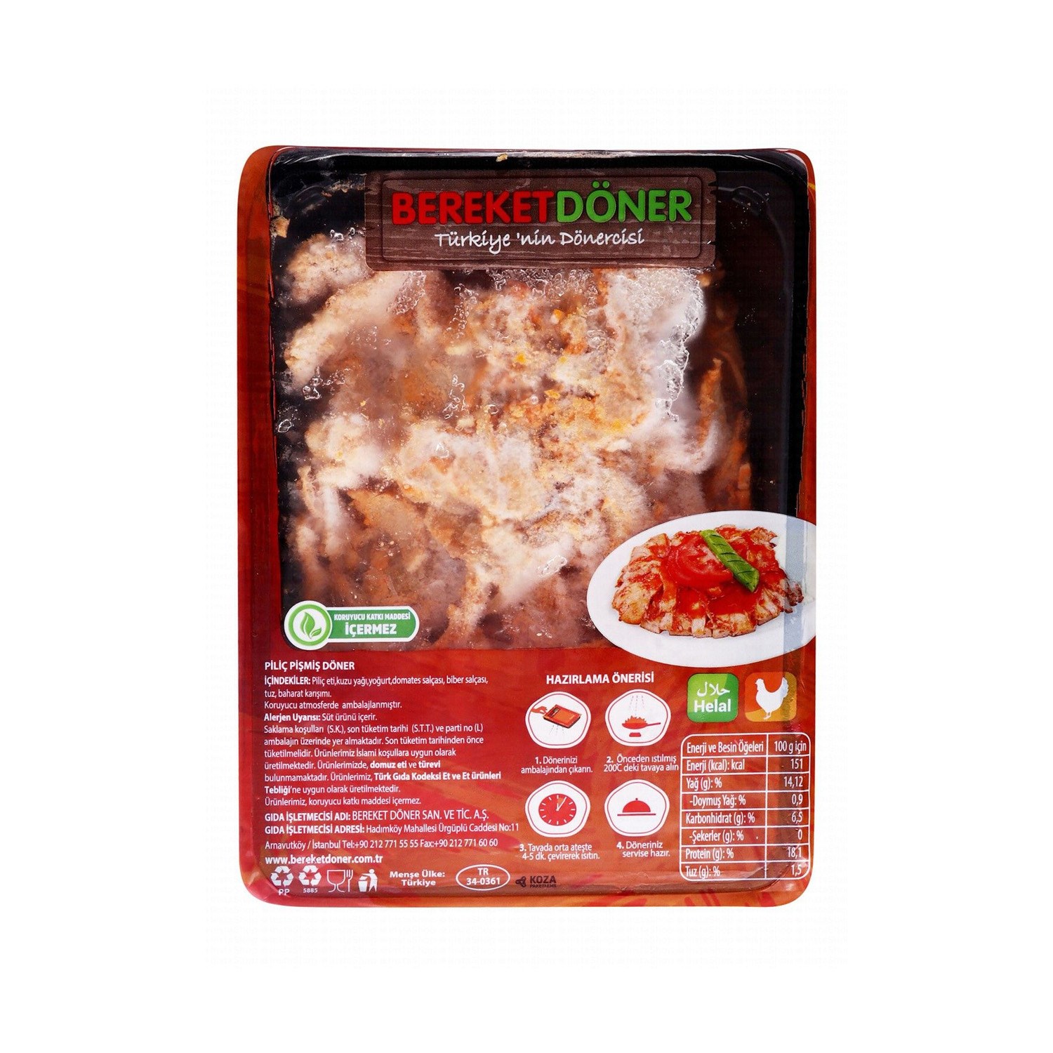 Bereket Piliç Döner 200 Gr5541651