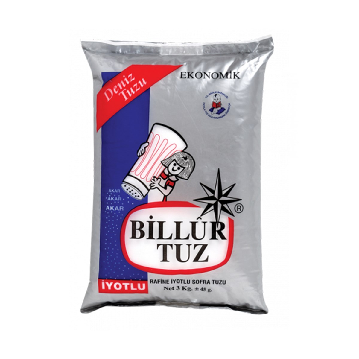 Billur İyotlu Tuz 3 kg