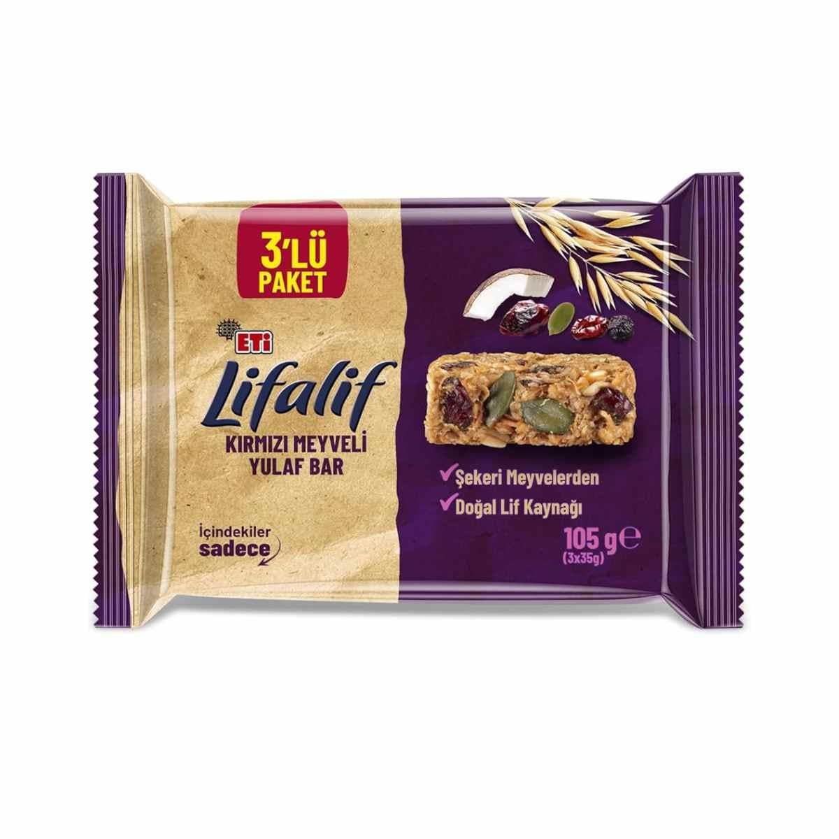 Eti Lifalif Kırmz.Meyve Bar 3 lü 105 Gr5509895