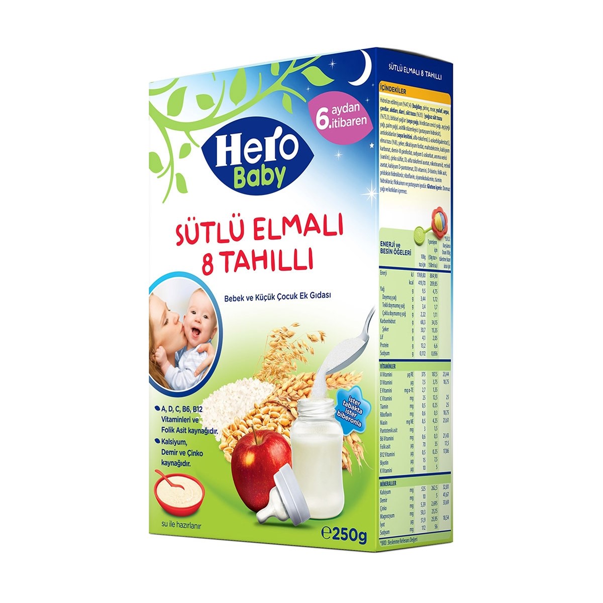 HERO BABY 200 GR SÜTLÜ ELMALI 8 TAHL.