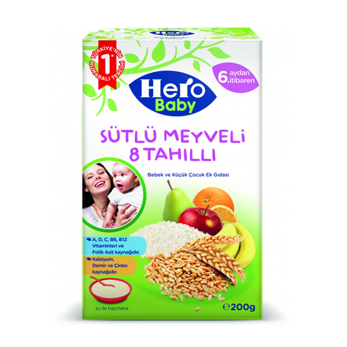 HERO BABY 200 GR SÜTLÜ MEY.8 TAHIL.
