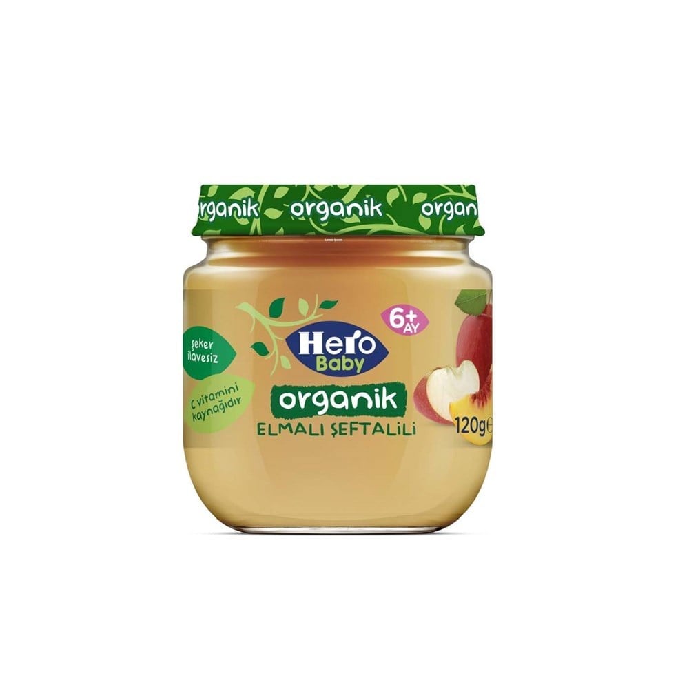 Hero Baby Organik Elma Şeftali Püresi 120 Gr5512137