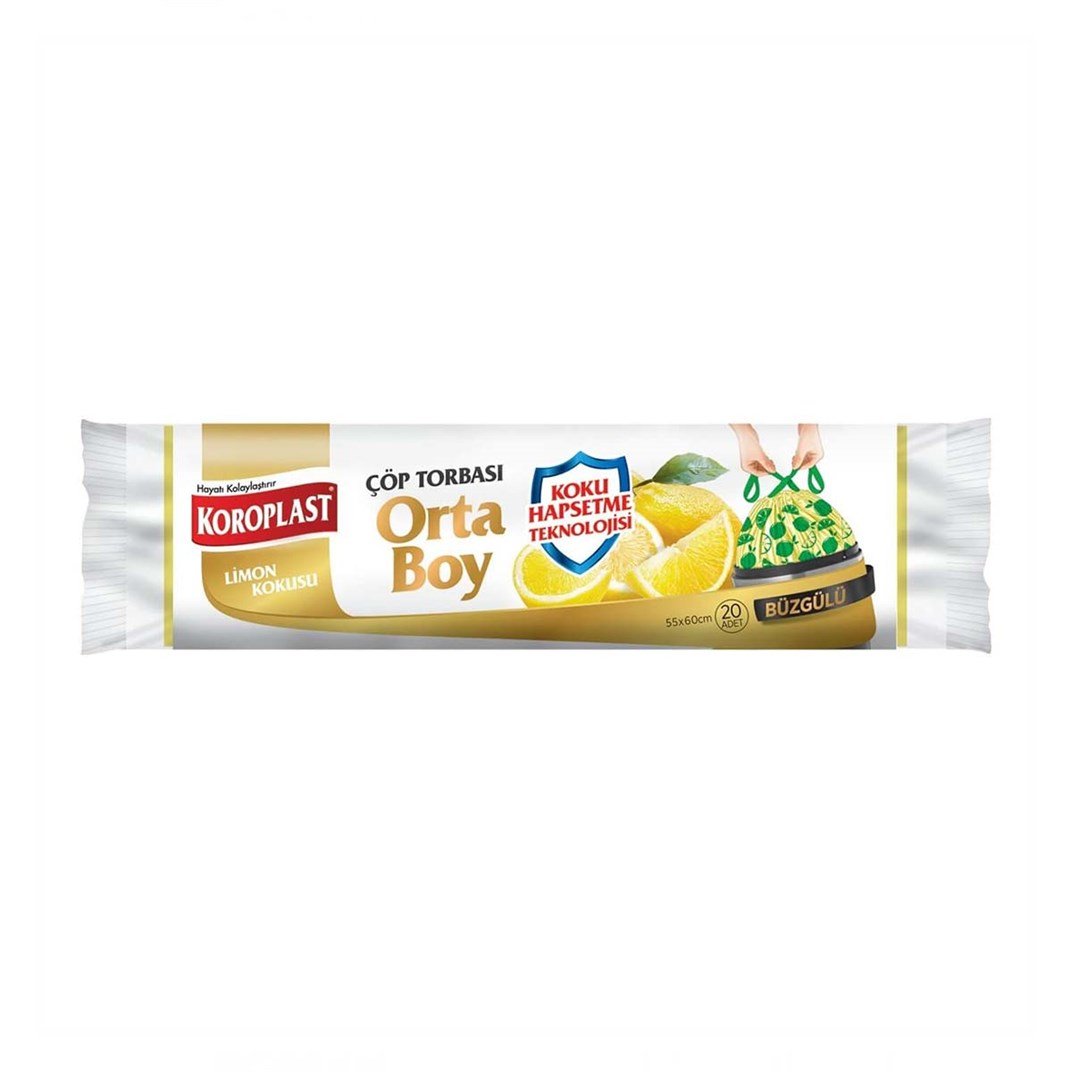 Koroplast Çöp Torbası Büzgülü Orta Boy Limon 55x605521489