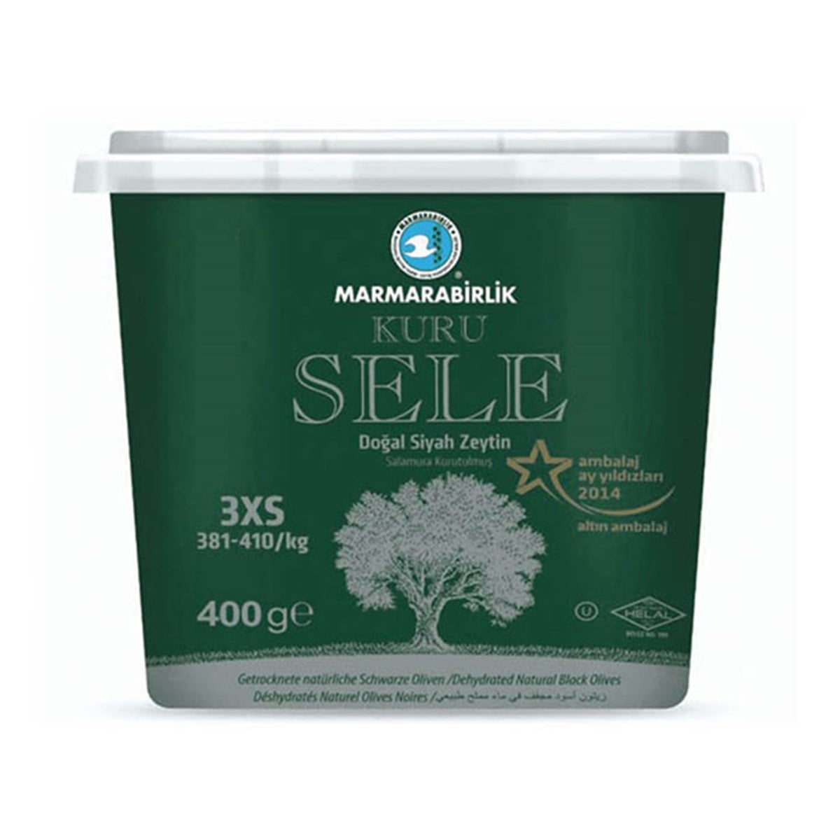 Marmarabirlik Kuru Sele Siyah Zeytin 3XS 400 grZeytin