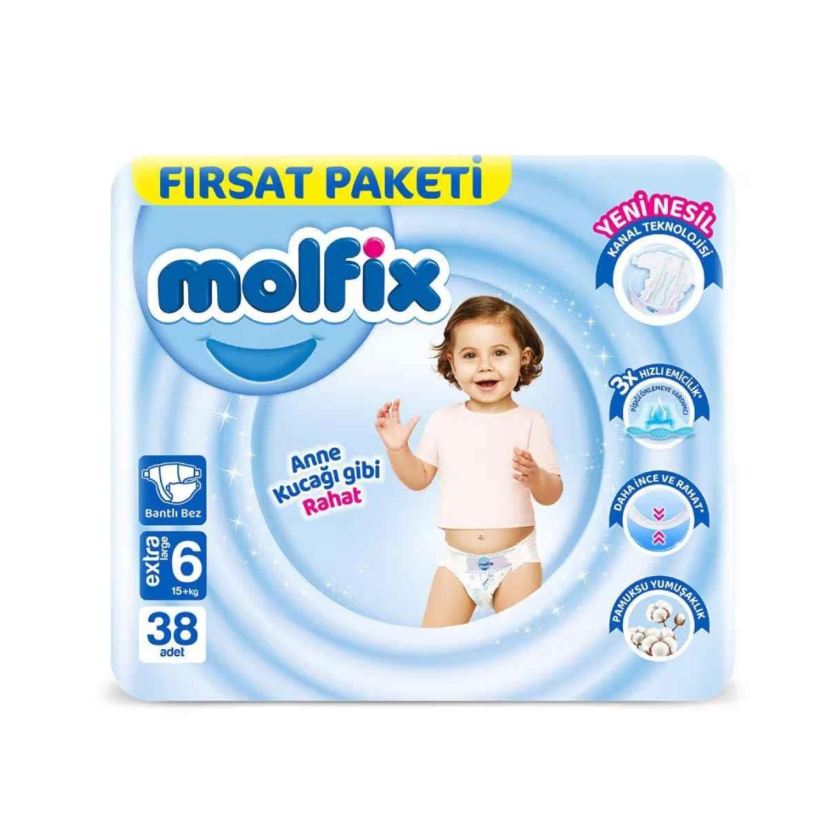 Molfix Fırsat Paketi Bebek Bezi 6 Beden  38li5522913