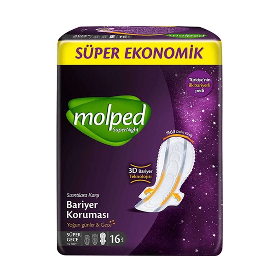 Molped Süper Night Gece Eko 16 lıHijyenik Pedler