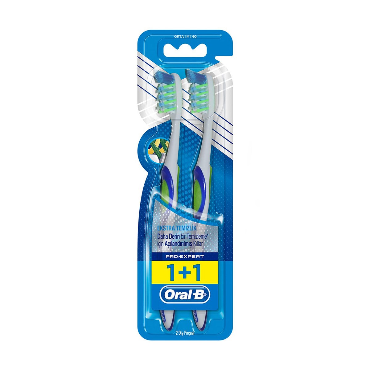 Oral-B Diş Fırçası Pro-Expert Ext.Clean 40 Orta1+1